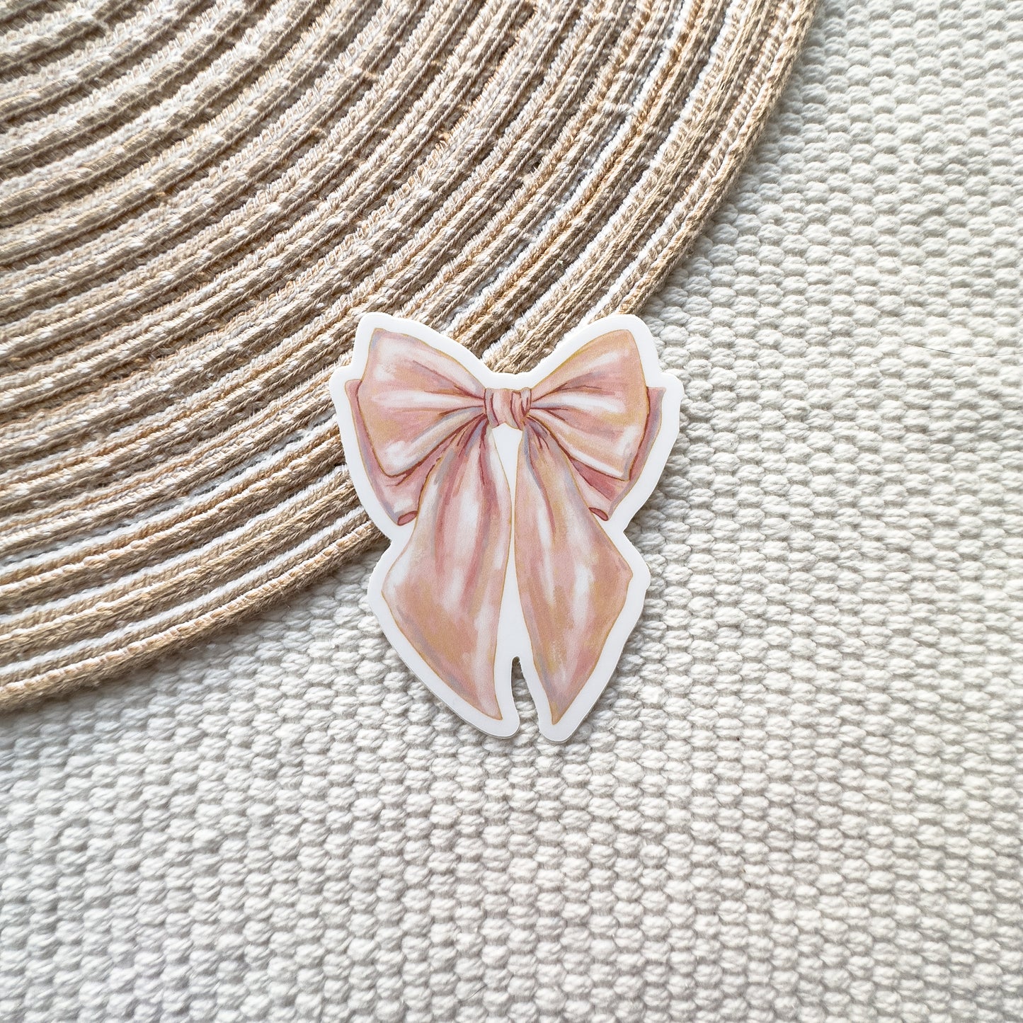 Pink Bow Waterproof Sticker