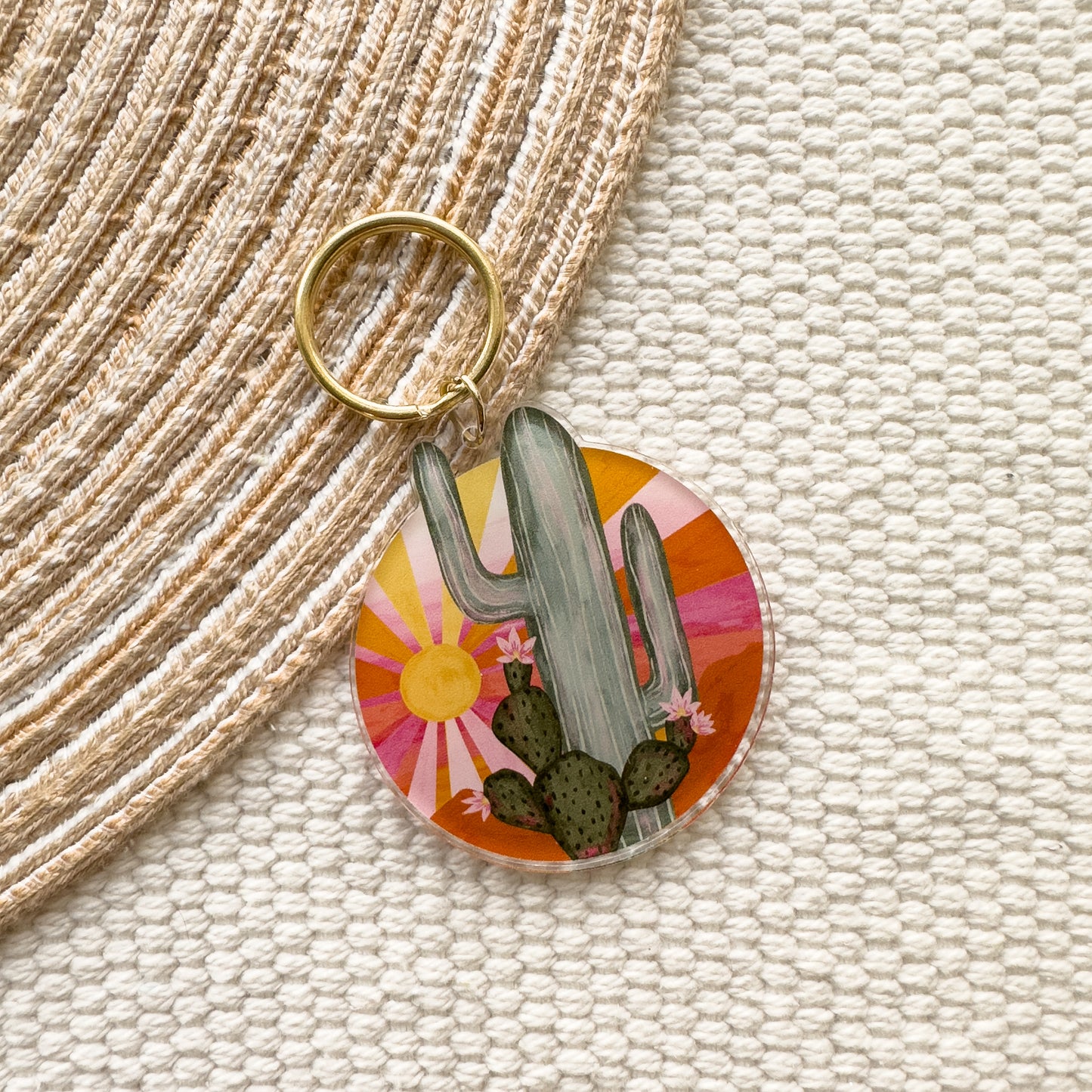 Western Cactus Keychain