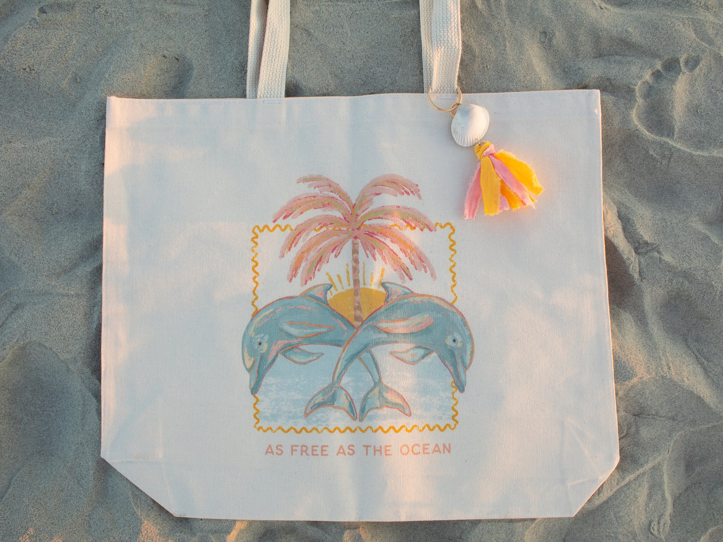As Free As the Ocean Dolphin Tote Bag