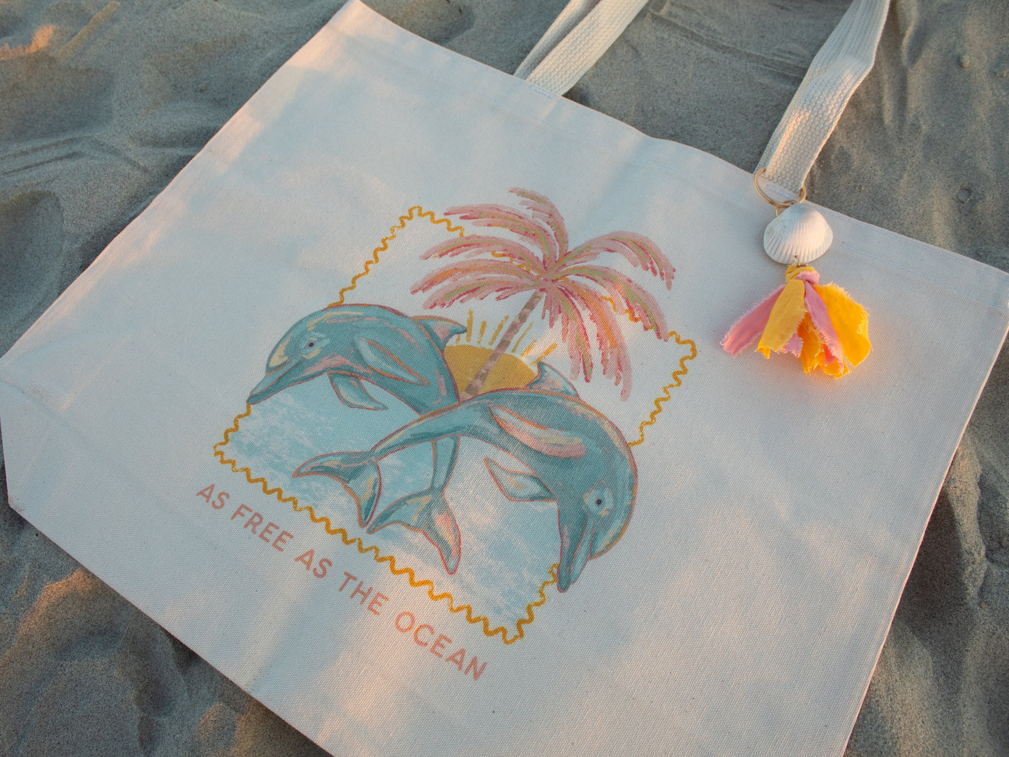 As Free As the Ocean Dolphin Tote Bag