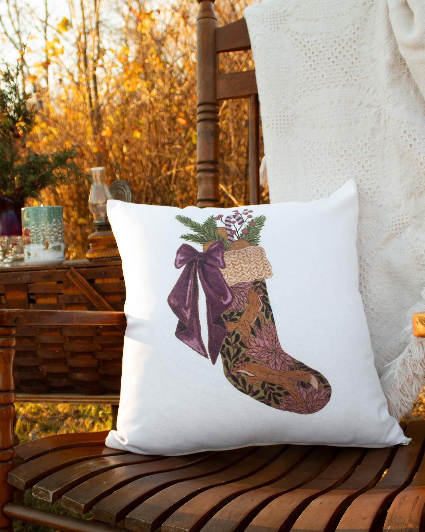 Woodland Holiday Stocking Pillow Case