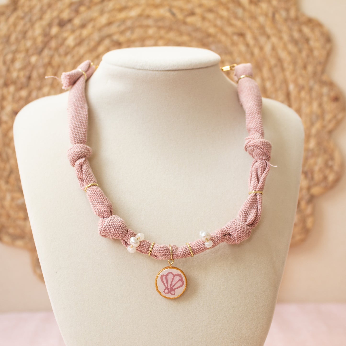 Pink Shell Bandana Necklace