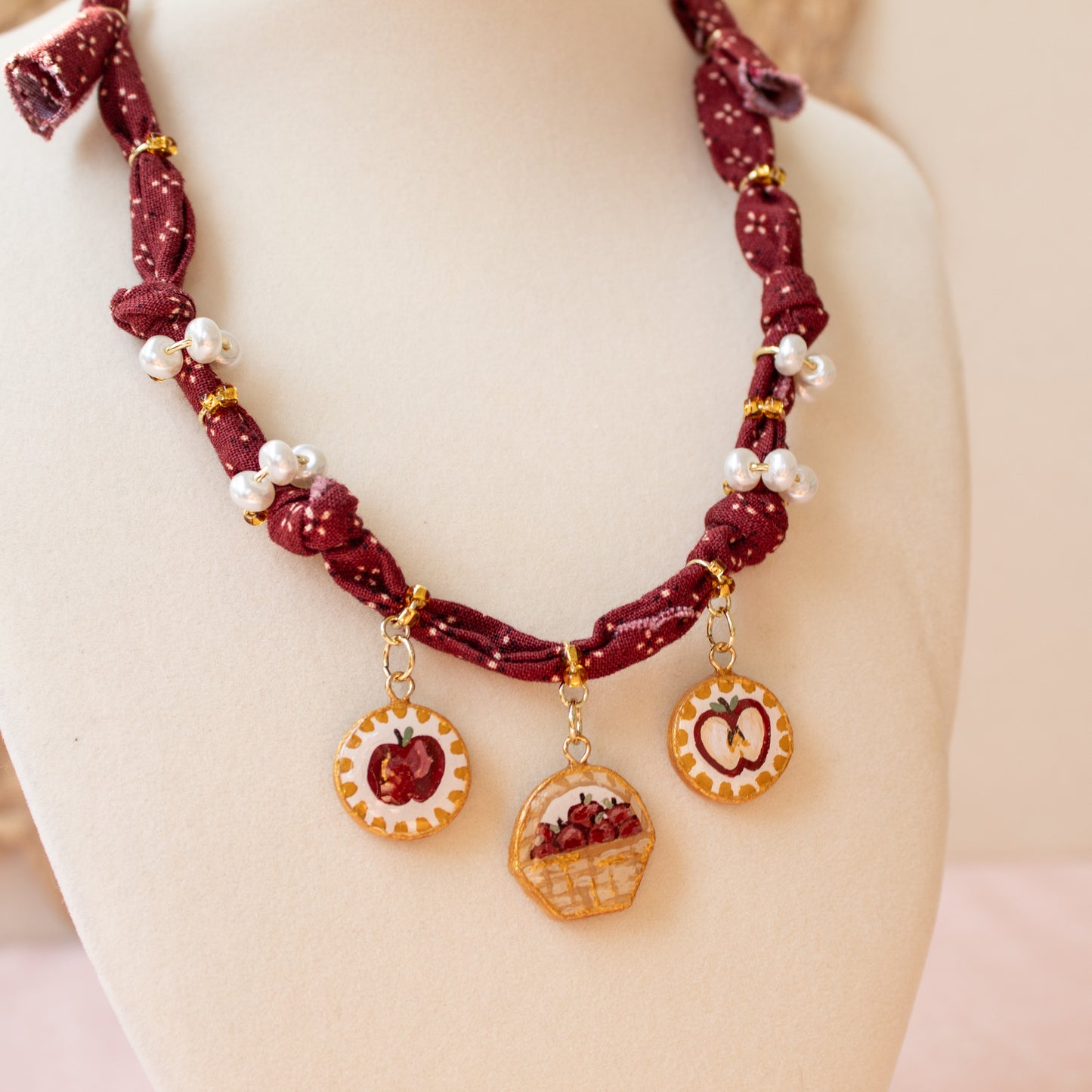 Fall Apple Bandana Necklace