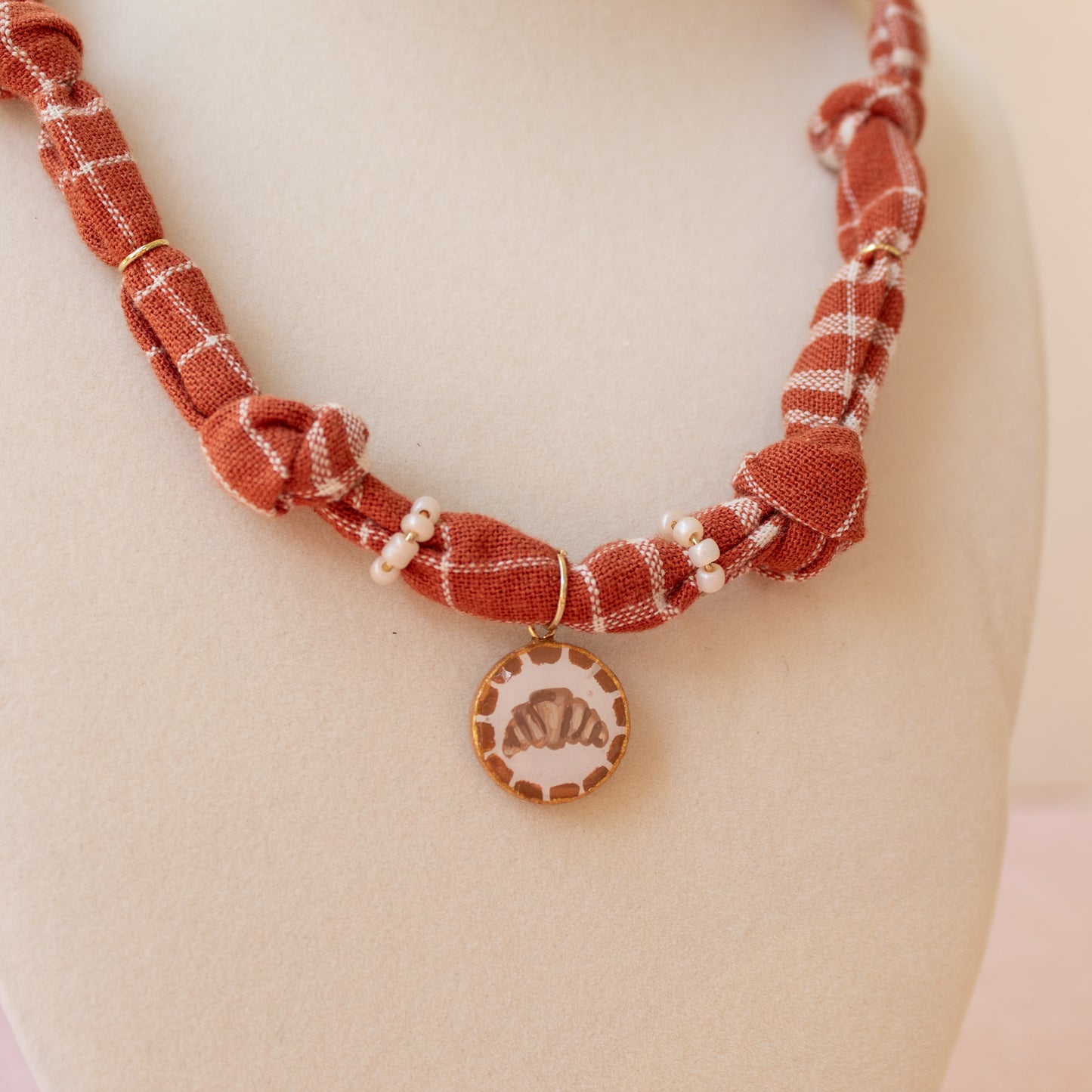 Croissant Flanel Bandana Necklace