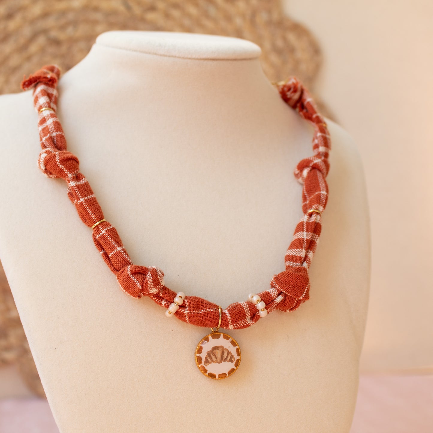 Croissant Flanel Bandana Necklace