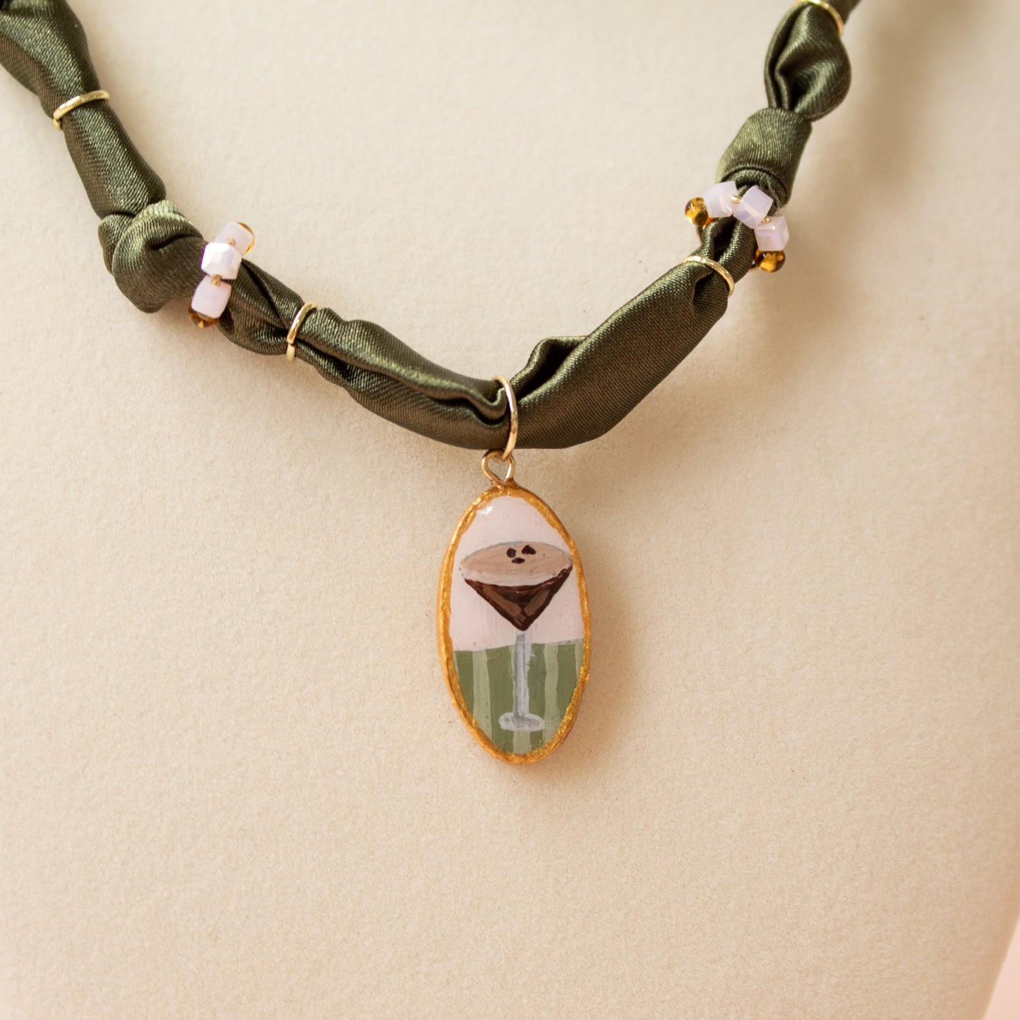 Espresso Martini Bandana Necklace (green)