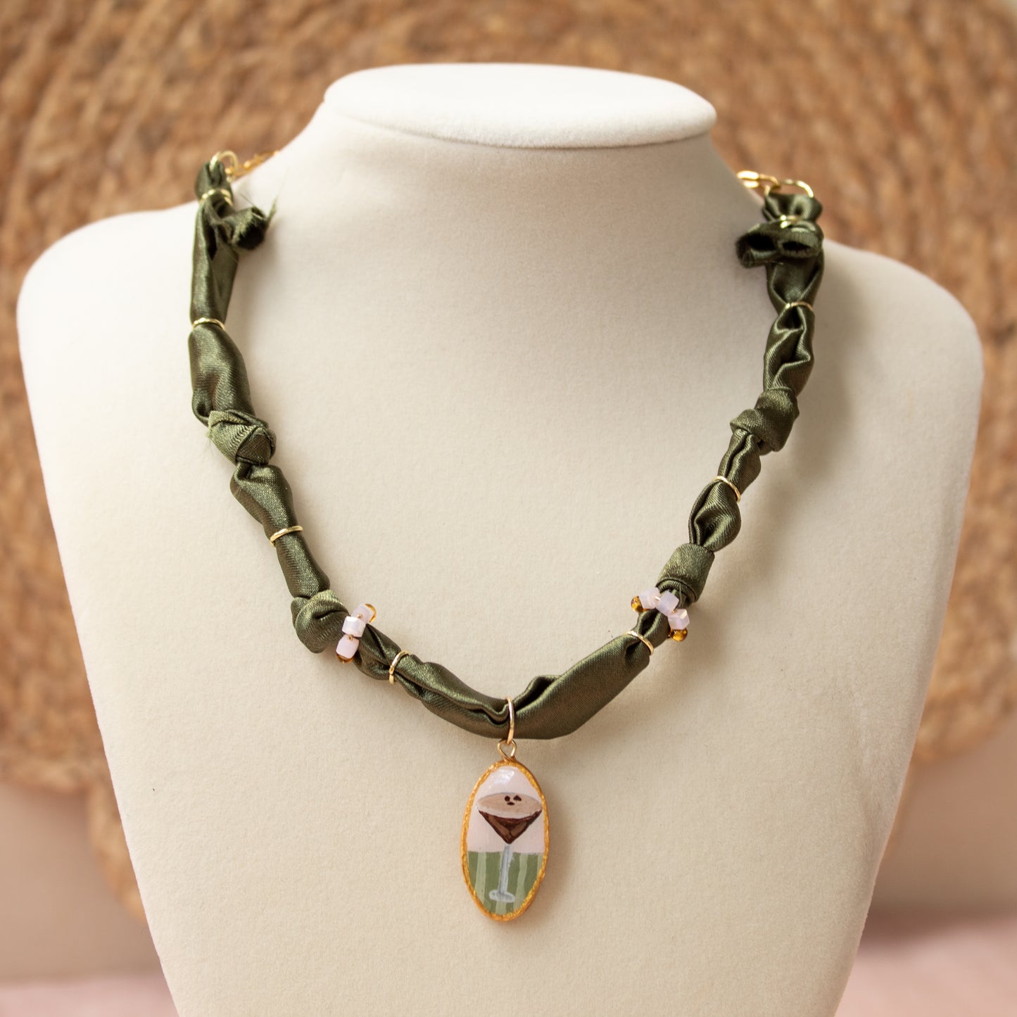 Espresso Martini Bandana Necklace (green)