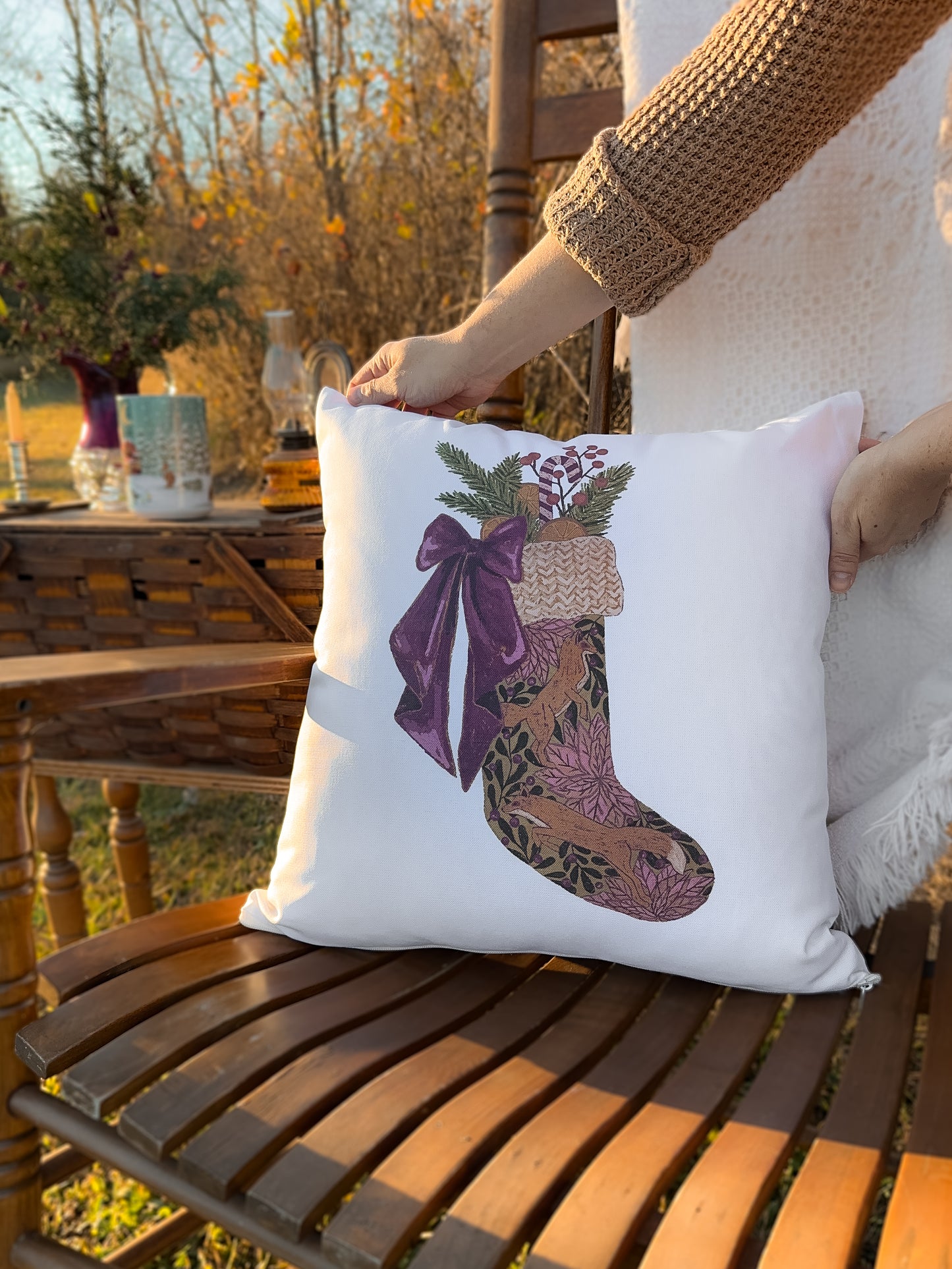 Woodland Holiday Stocking Pillow Case
