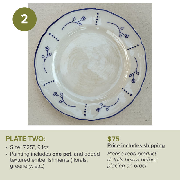 Custom Painted Pet Portrait Plates