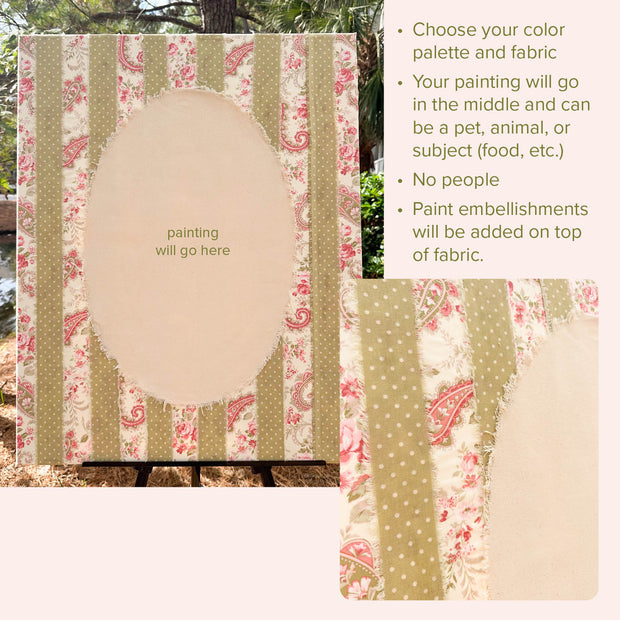 24"x30" Canvas Commissions | You choose the colors/fabric