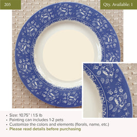 Plate 205 | Blue Rim| 10.75