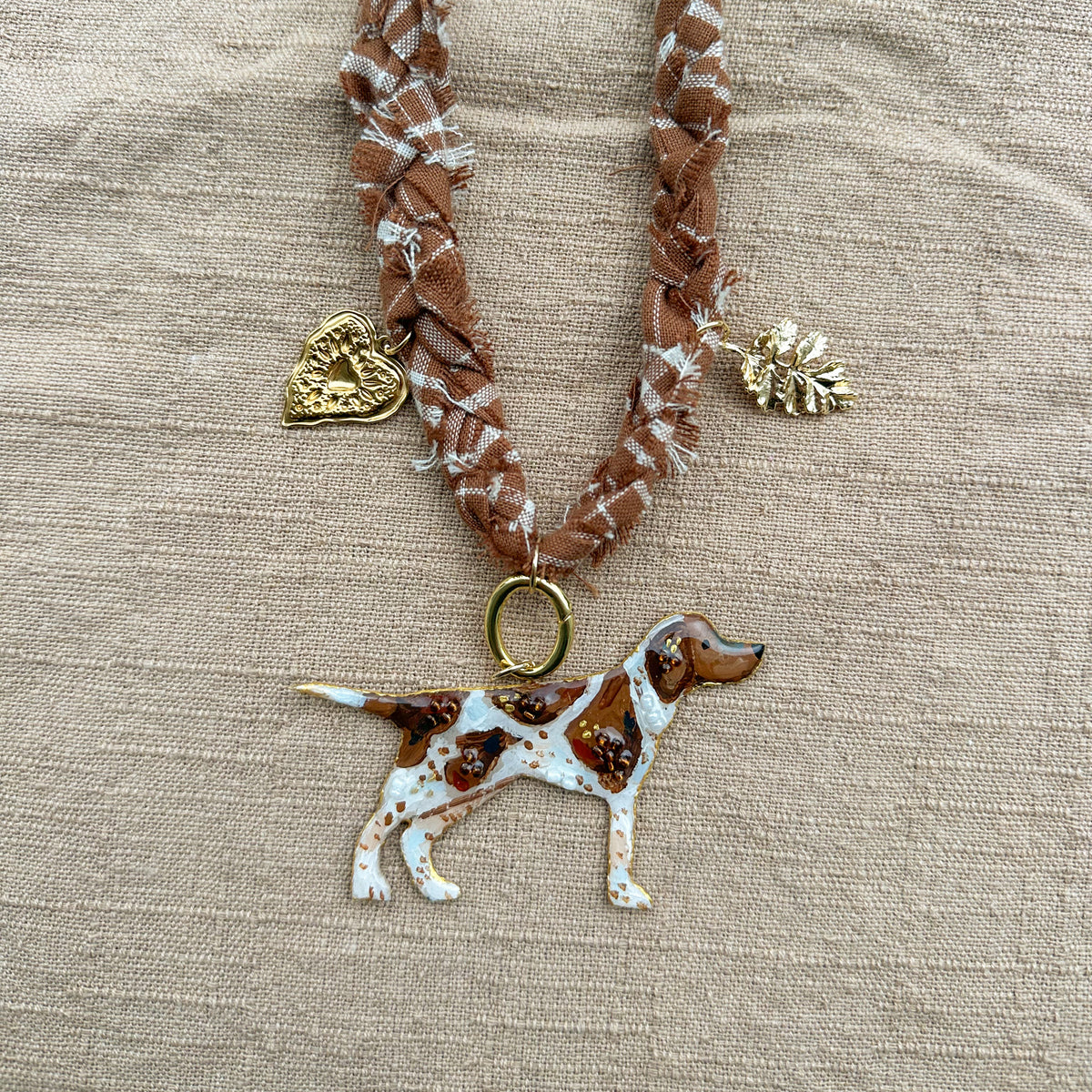 Bird Dog Statement Necklace with charms