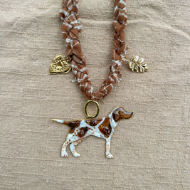 Bird Dog Statement Necklace with charms
