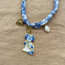 Vintage Staffordshire Statement Necklace with charms