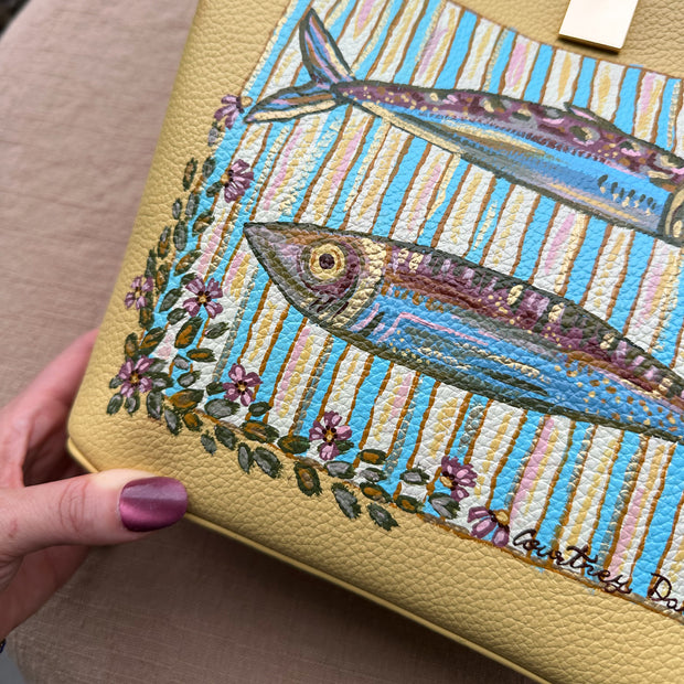 Hand-painted Yellow Sardine Purse