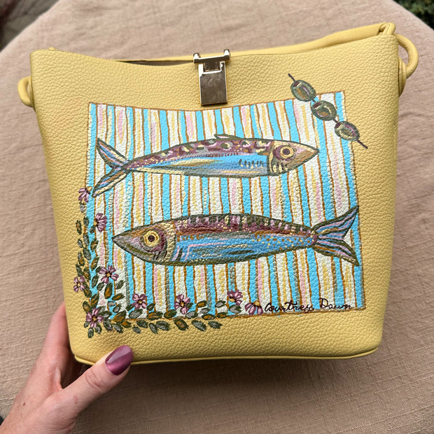 Hand-painted Yellow Sardine Purse