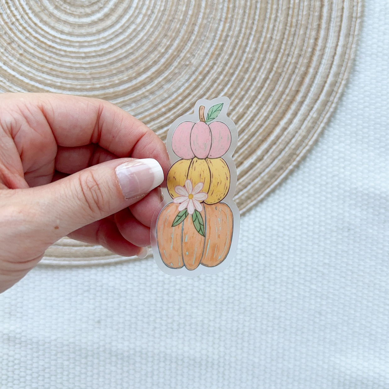 Stacked Pumpkins Waterproof Sticker