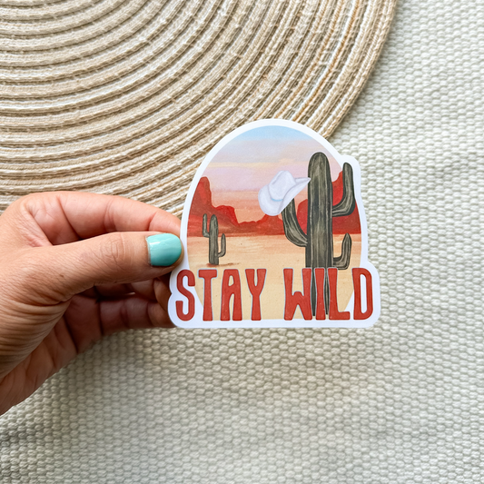 Stay Wild Western Waterproof Sticker