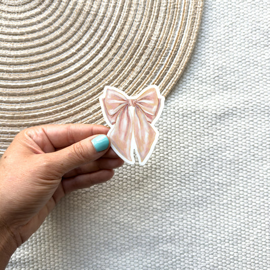 Pink Bow Waterproof Sticker