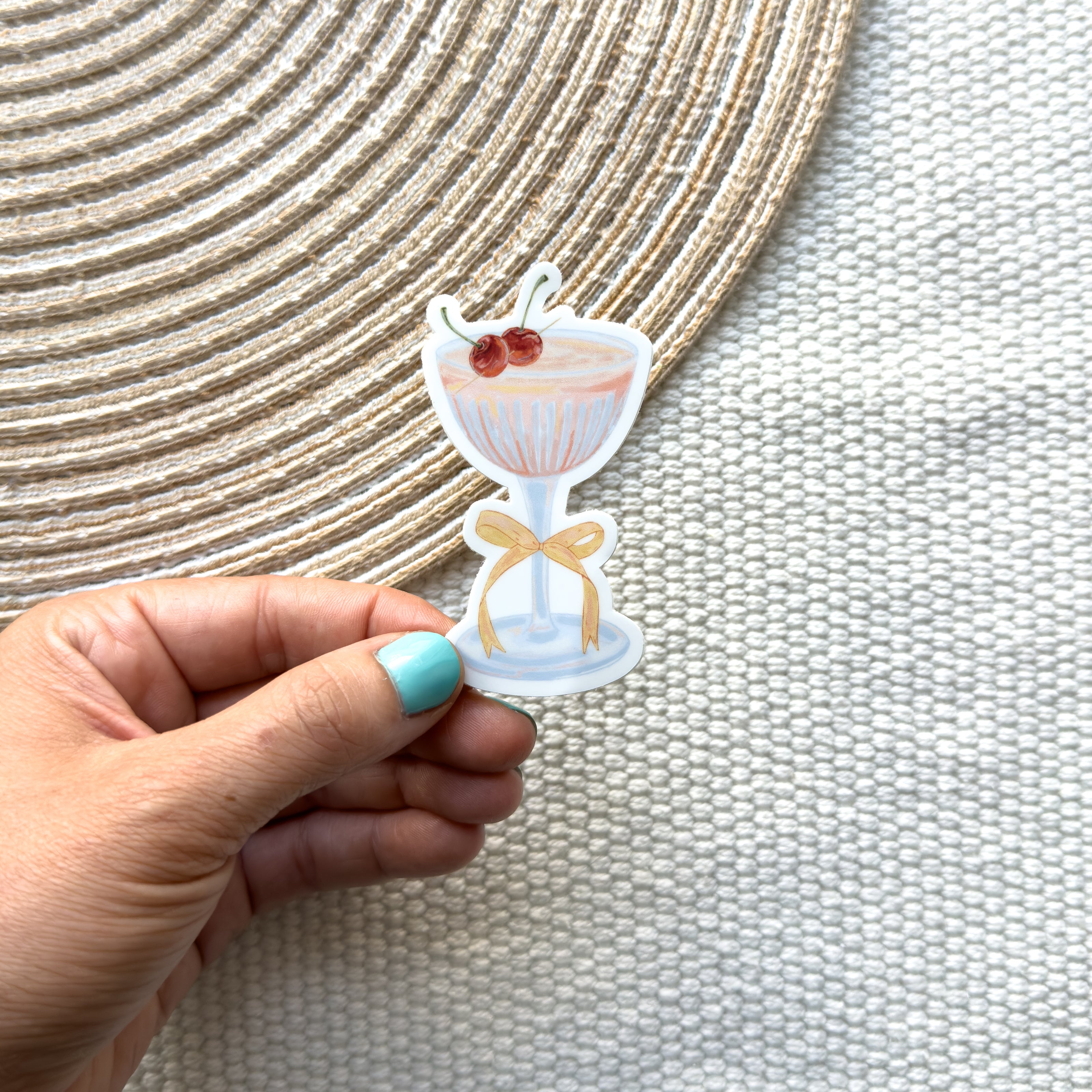 Cherry Cocktail Waterproof Sticker