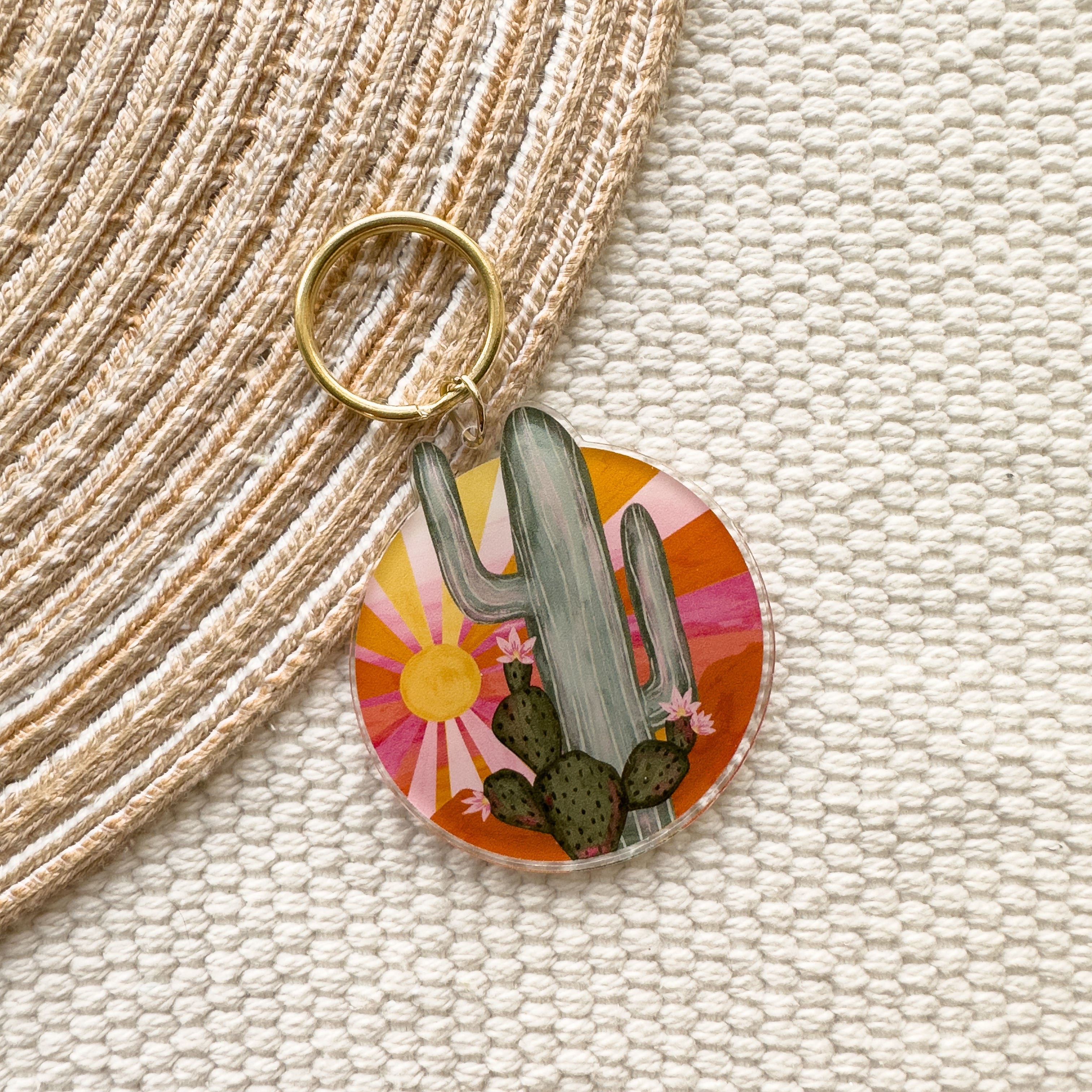 Western Cactus Keychain