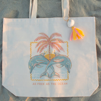 As Free As the Ocean Dolphin Tote Bag