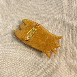 Hand-Painted Sardine Fish Brooch | Mixed Media Wearable Art Pin