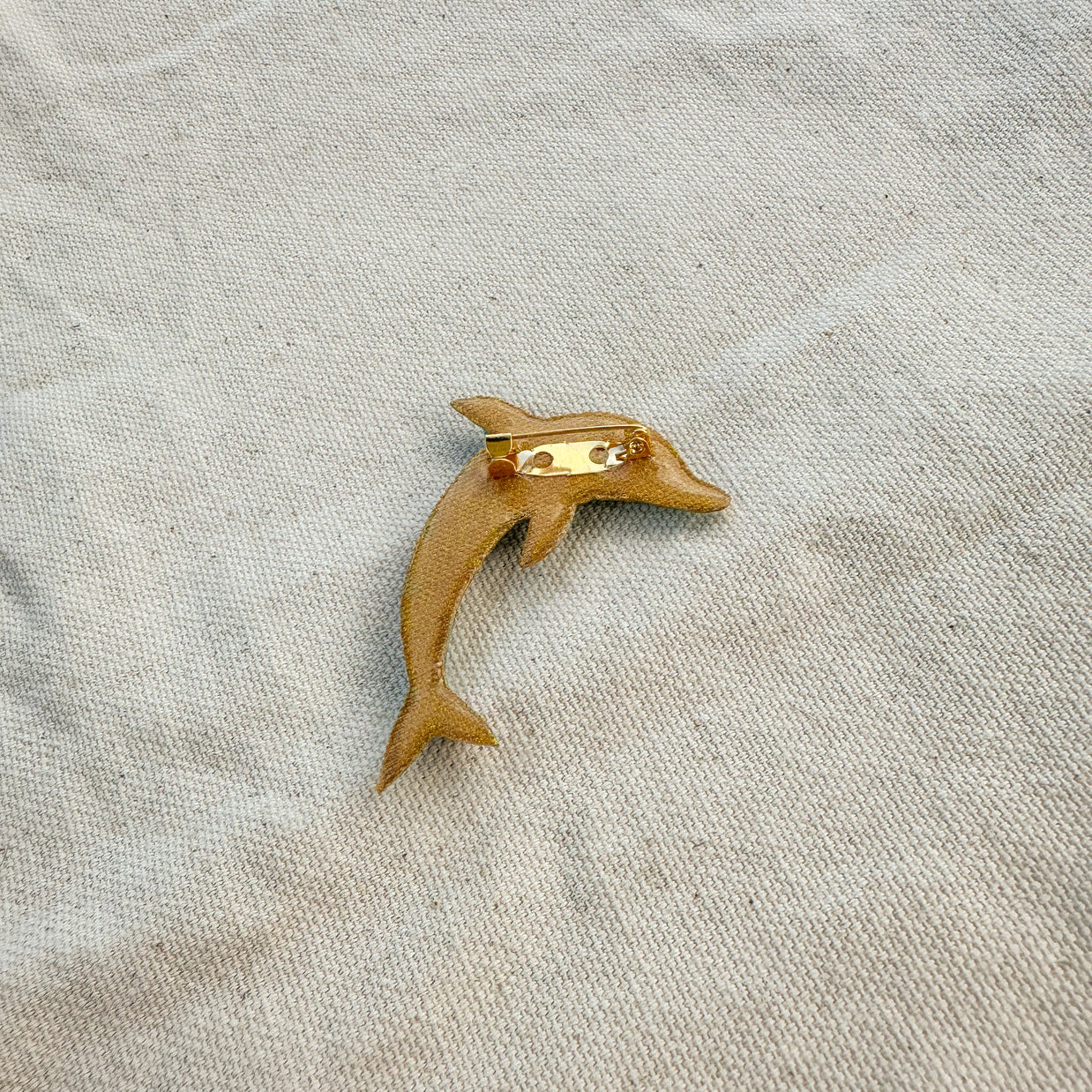 Hand-Painted Dolphin Brooch | Mixed Media Wearable Art Pin