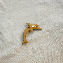 Hand-Painted Dolphin Brooch | Mixed Media Wearable Art Pin