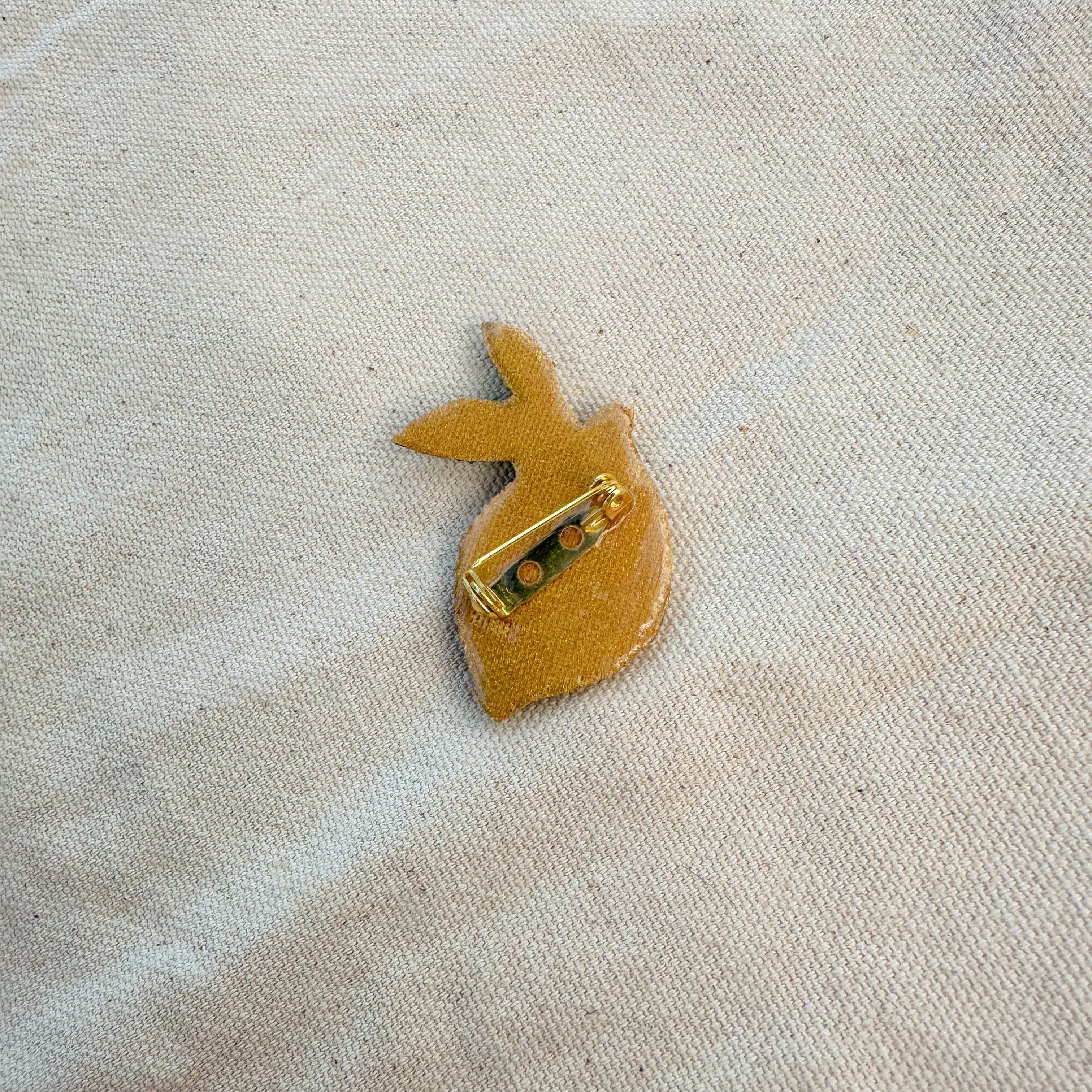 Hand-Painted Lemon Brooch | Mixed Media Wearable Art Pin