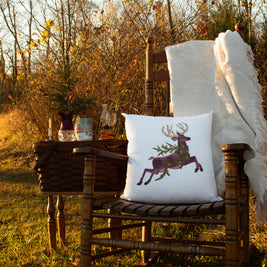 Woodland Reindeer Holiday Pillow Case
