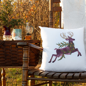 Woodland Reindeer Holiday Pillow Case