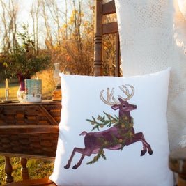 Woodland Reindeer Holiday Pillow Case