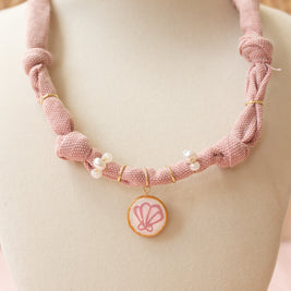 Pink Shell Bandana Necklace