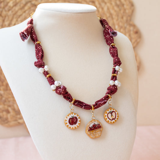 Fall Apple Bandana Necklace