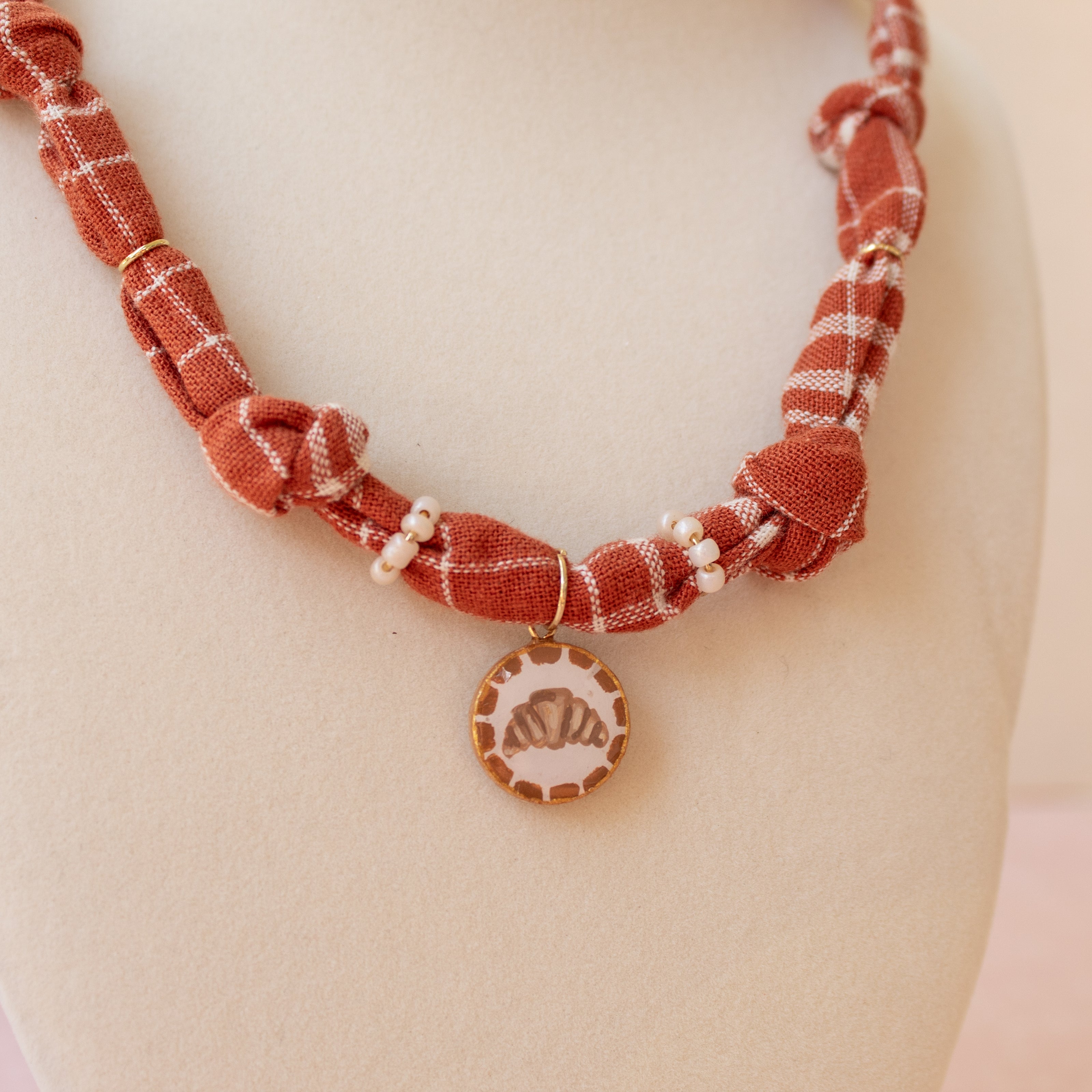 Croissant Flanel Bandana Necklace