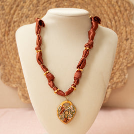 Butterfly Heart Locket Bandana Necklace