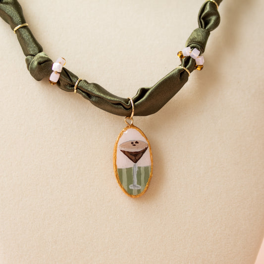 Espresso Martini Bandana Necklace (green)