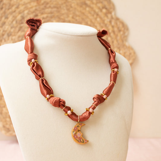 Whimsy Gold & Rust Floral Moon