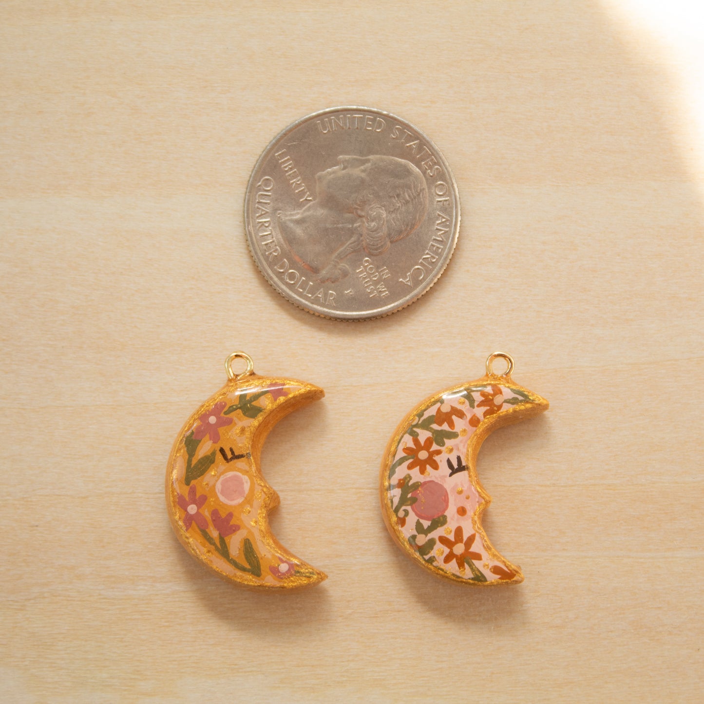 Whimsy Moon Charm (pink or yellow) - CHARM34