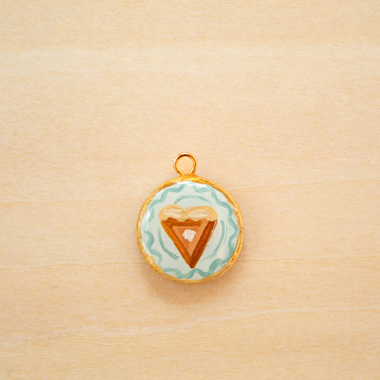 Pumpkin Pie Slice Charm (Circle) - CHARM35