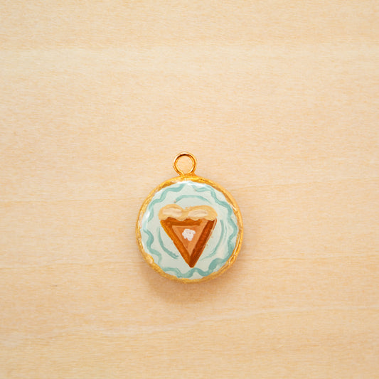 Pumpkin Pie Slice Charm (Circle) - CHARM35