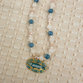 Hand-painted Fish Beaded Necklace