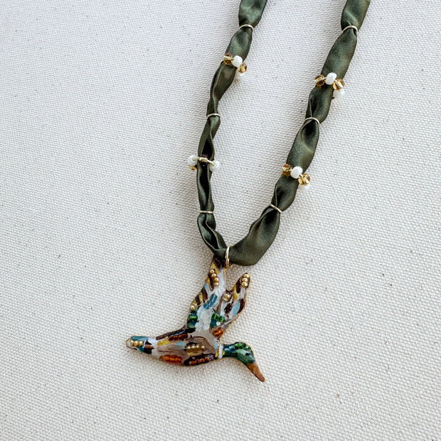 Mallard Duck Statement Necklace