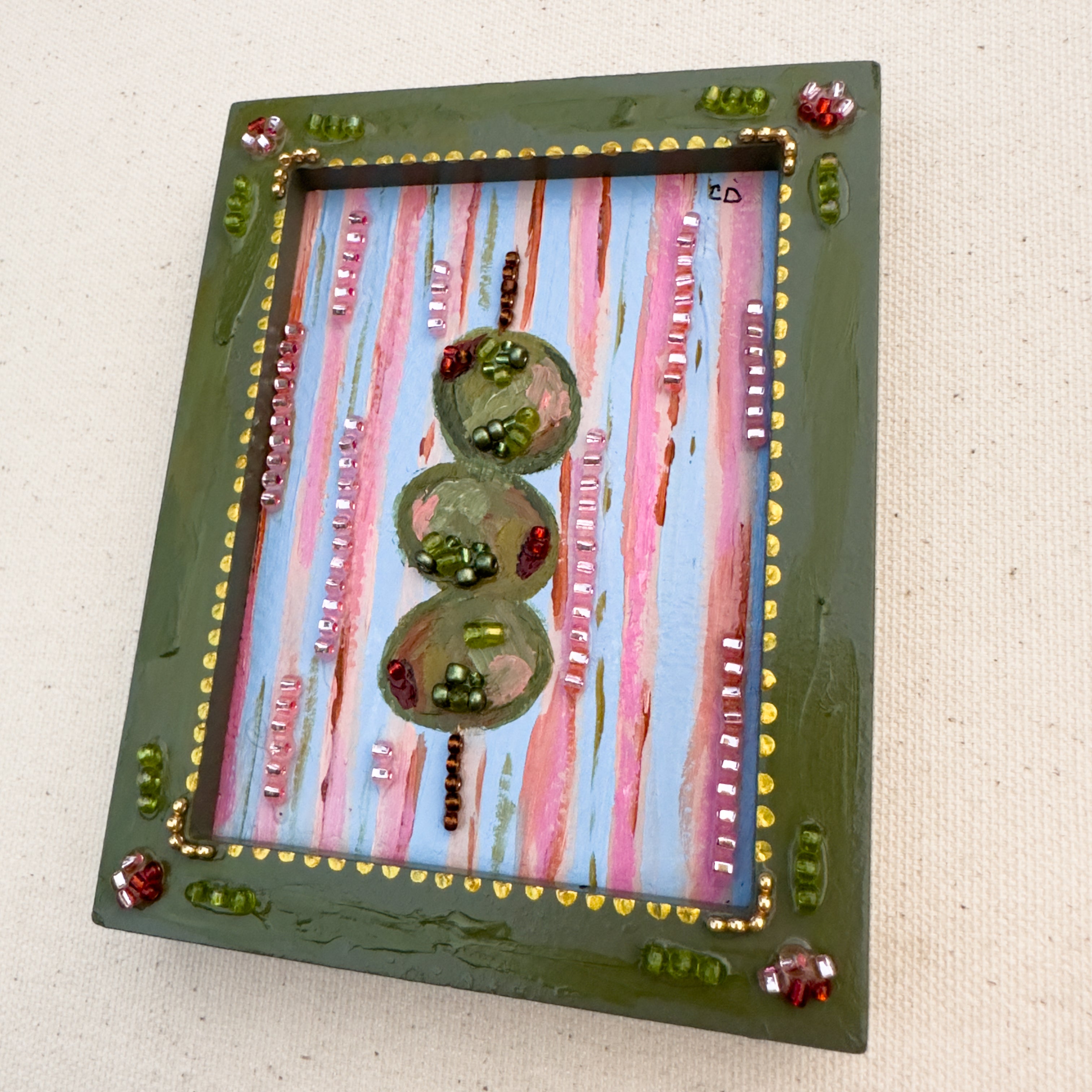 Olive Original Mini Painting - Framed - 