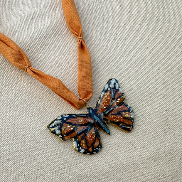 Monarch Butterfly Statement Necklace