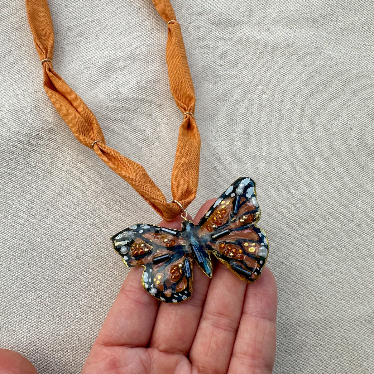 Monarch Butterfly Statement Necklace