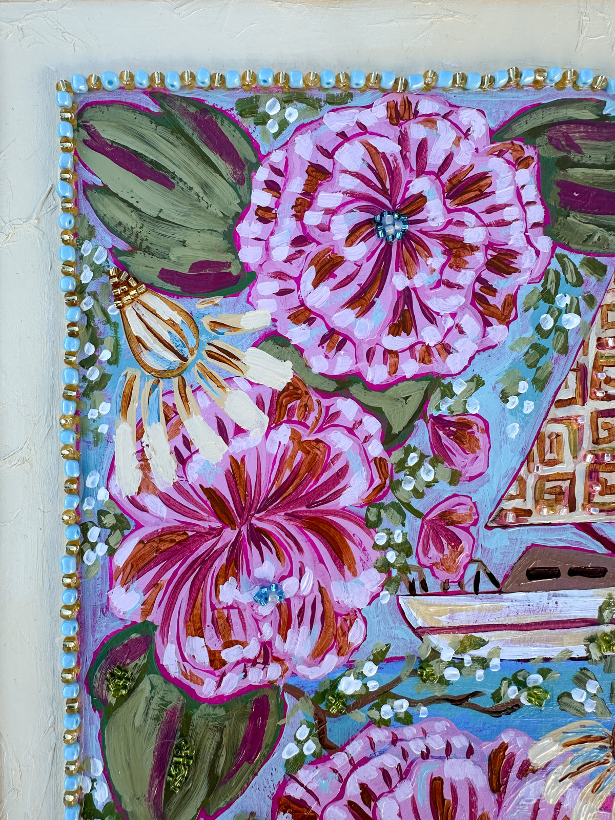 Sailboat Original Painting - Blooms & Sails
