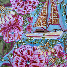Sailboat Original Painting - Blooms & Sails