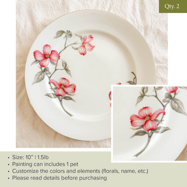 PLATE 11 | Pink | Florals | 10" | Fits 1 Pet
